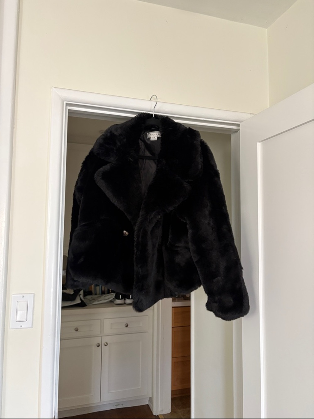 Noize Black Faux Fur Teddy Jacket